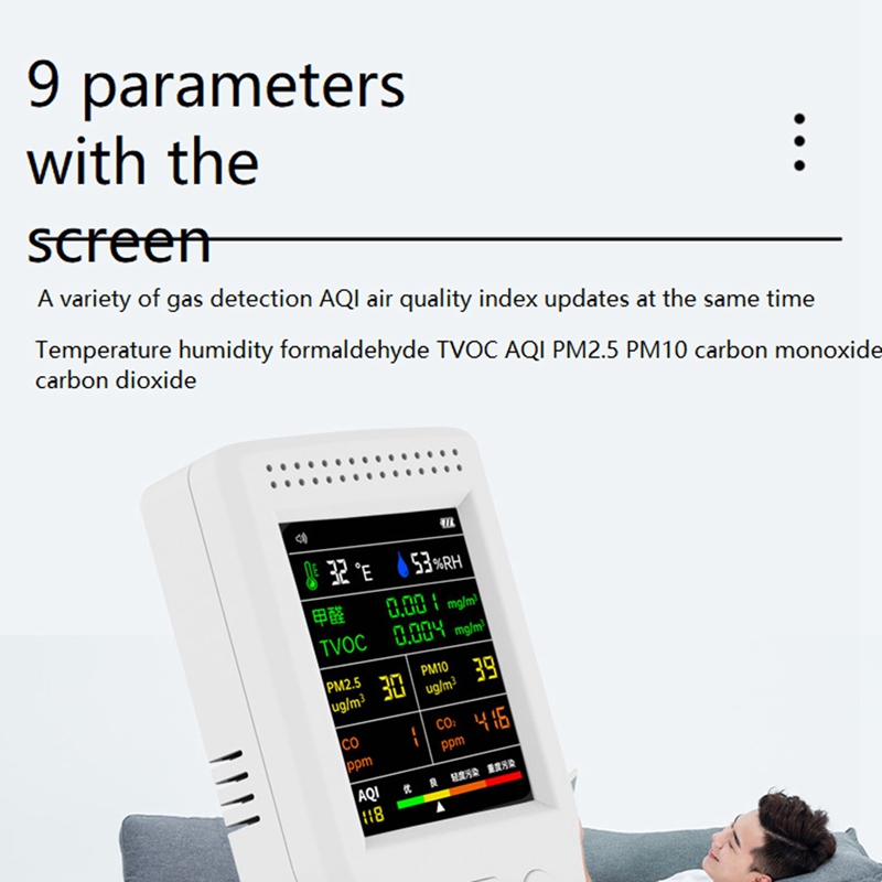 ●9 in 1 Air Quality Detector L - огляд і ціна Air Quality Monitor Co2 Pm2.5 Tvoc