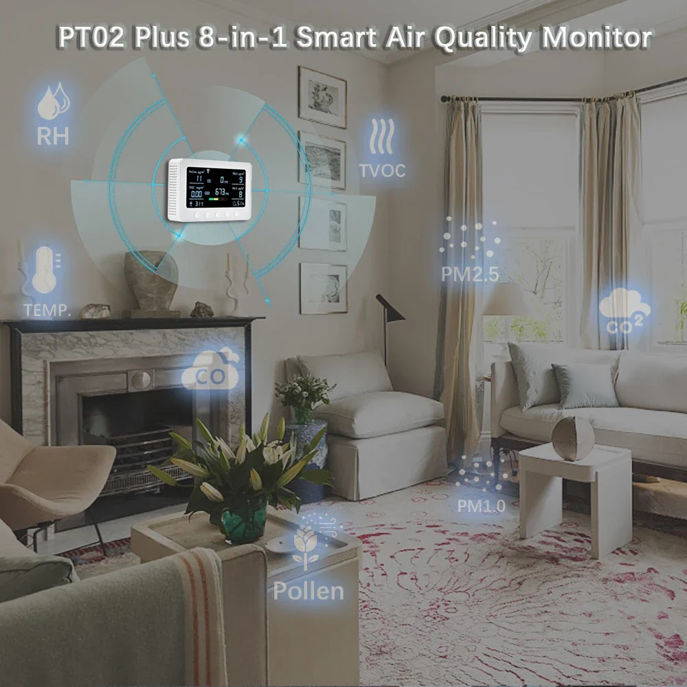 2026 2025Wi-Fi Air Quality Mon - огляд і ціна Air Quality Monitor Co2 Pm2.5 Tvoc