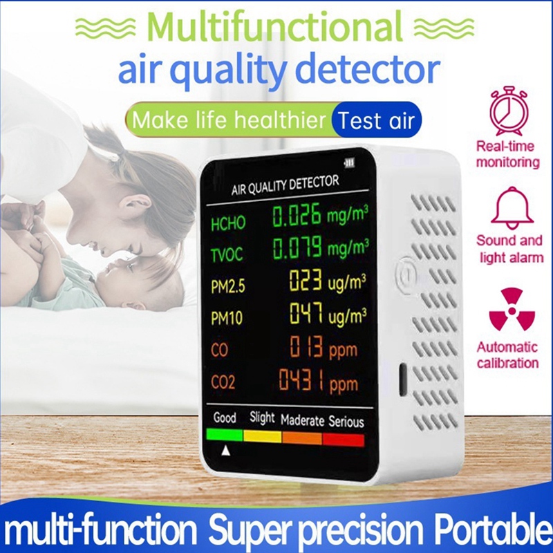 6 In 1 PM2.5 PM10 HCHO TVOC CO - огляд і ціна Air Quality Monitor Co2 Pm2.5 Tvoc