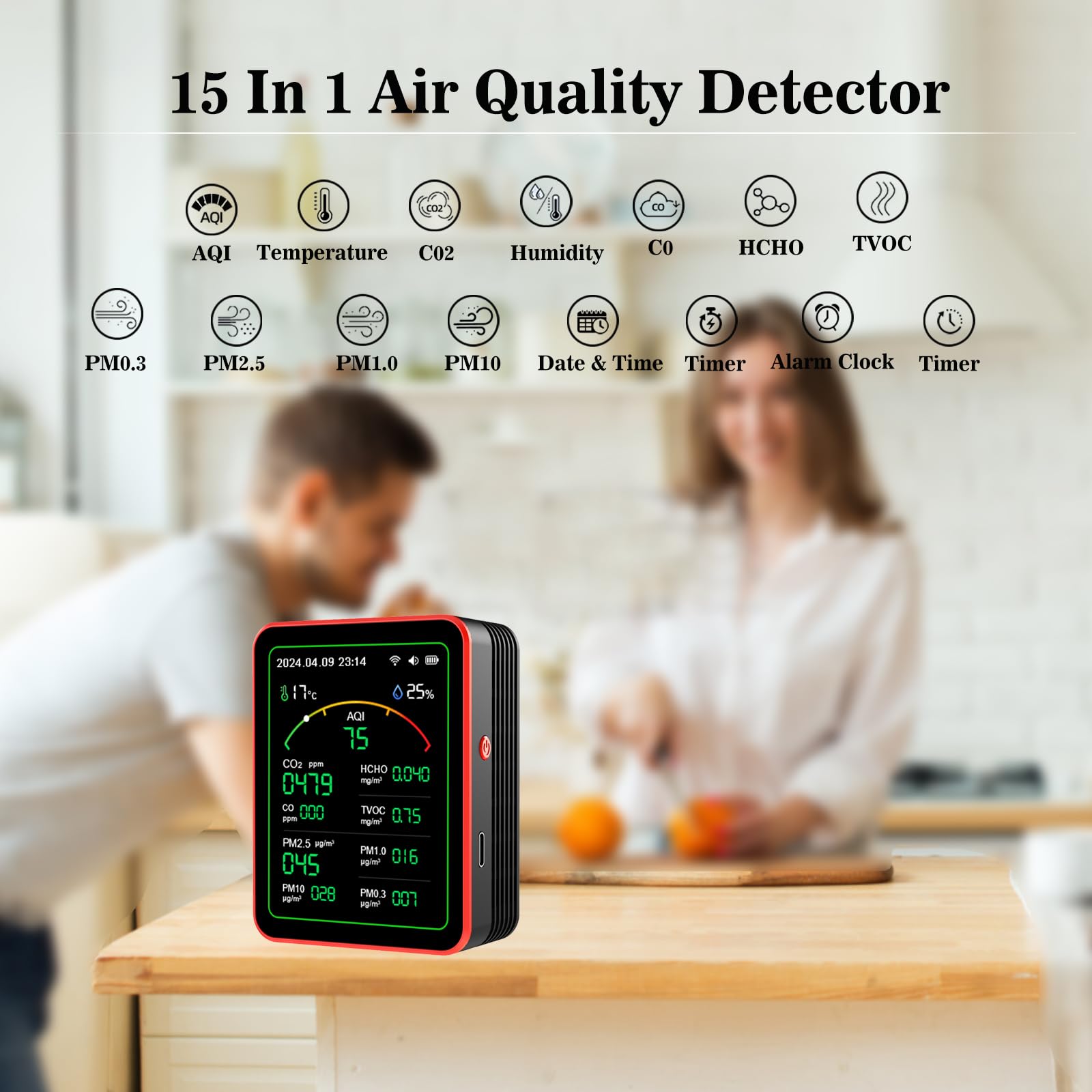 Smart Life 15 in 1 Air Quality - огляд і ціна Air Quality Monitor Co2 Pm2.5 Tvoc