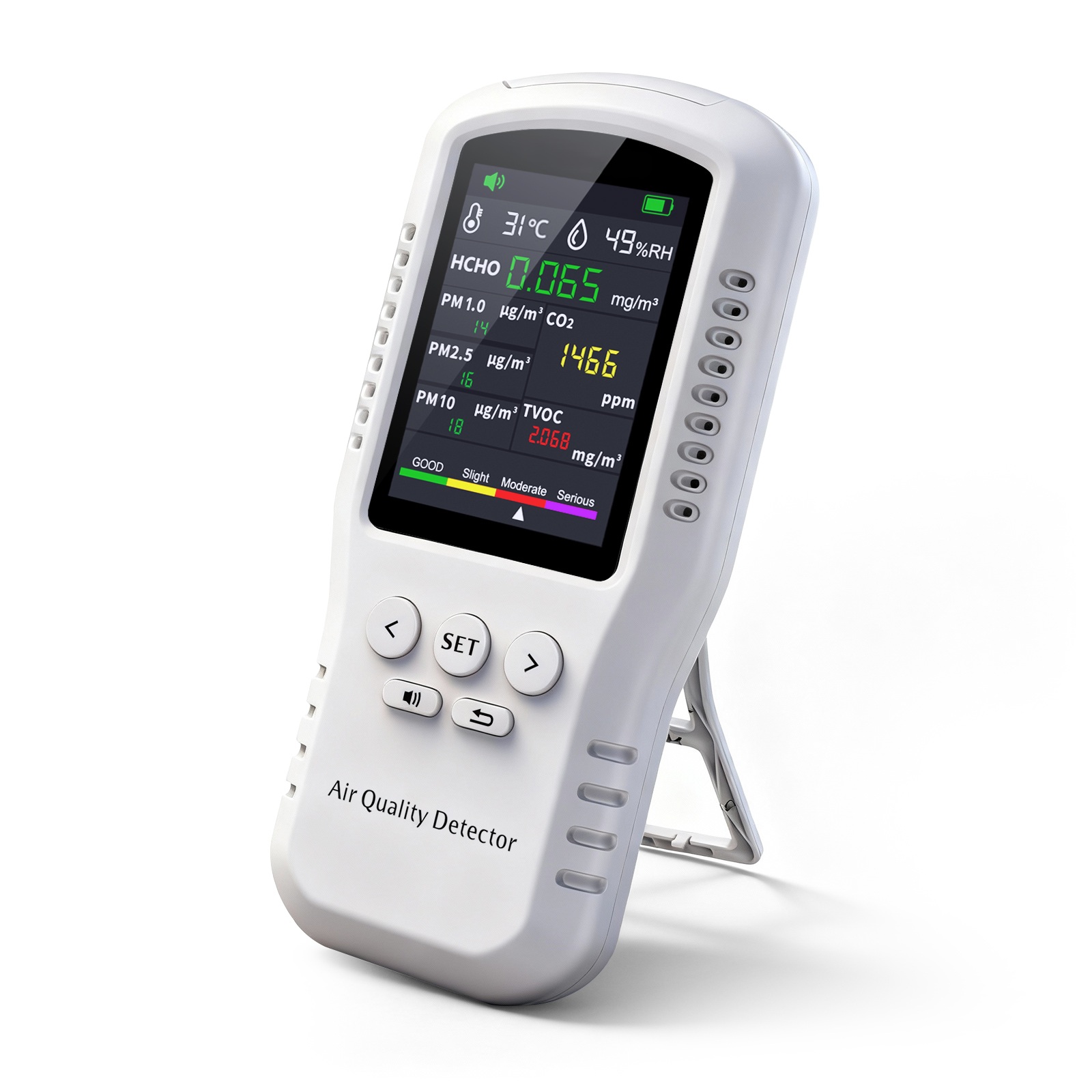 Air Quality Monitor 6‑in‑1 Det - огляд і ціна Air Quality Monitor Co2 Pm2.5 Tvoc