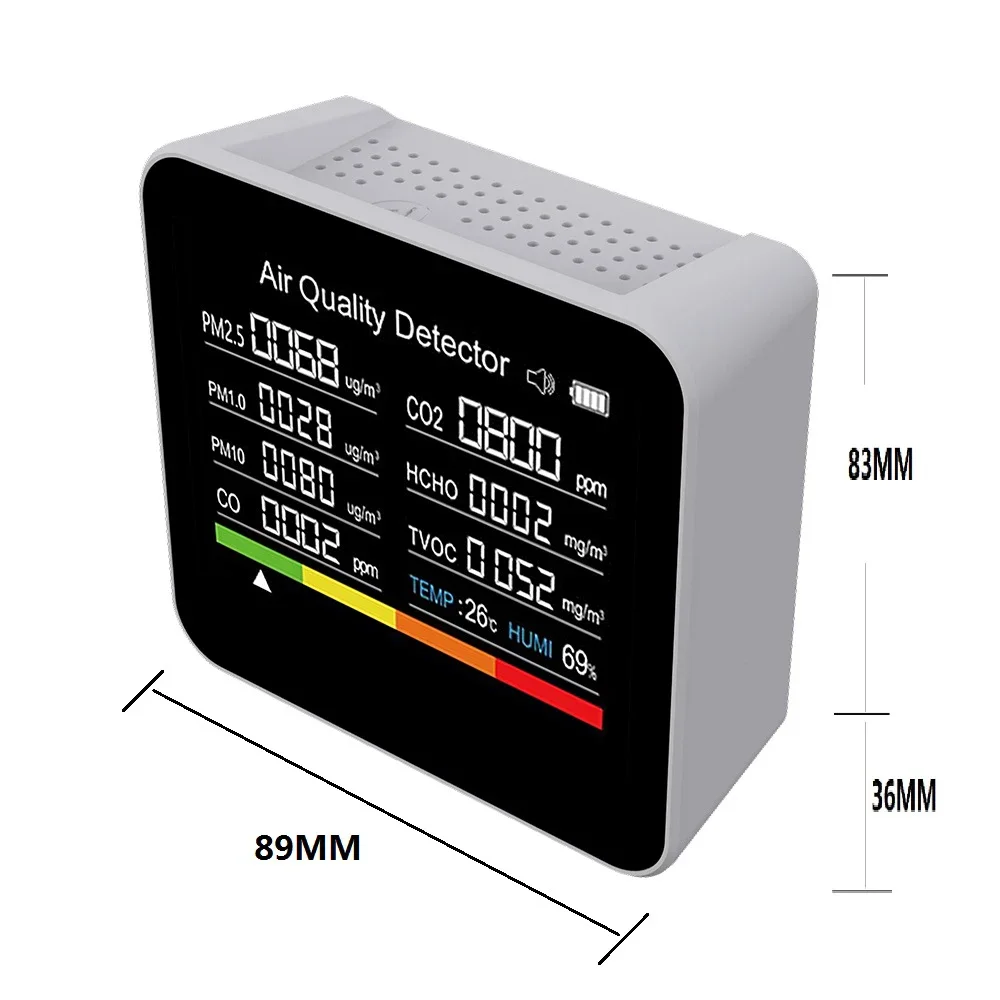 9 in 1 Air Quality Monitor CO2 - огляд і ціна Air Quality Monitor Co2 Pm2.5 Tvoc