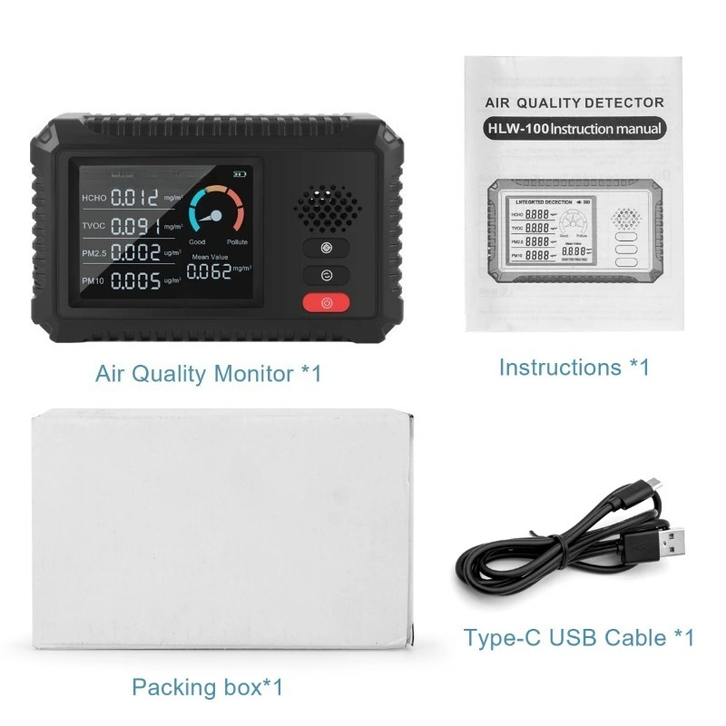 Multifunctional Air Quality De - огляд і ціна Air Quality Monitor Co2 Pm2.5 Tvoc